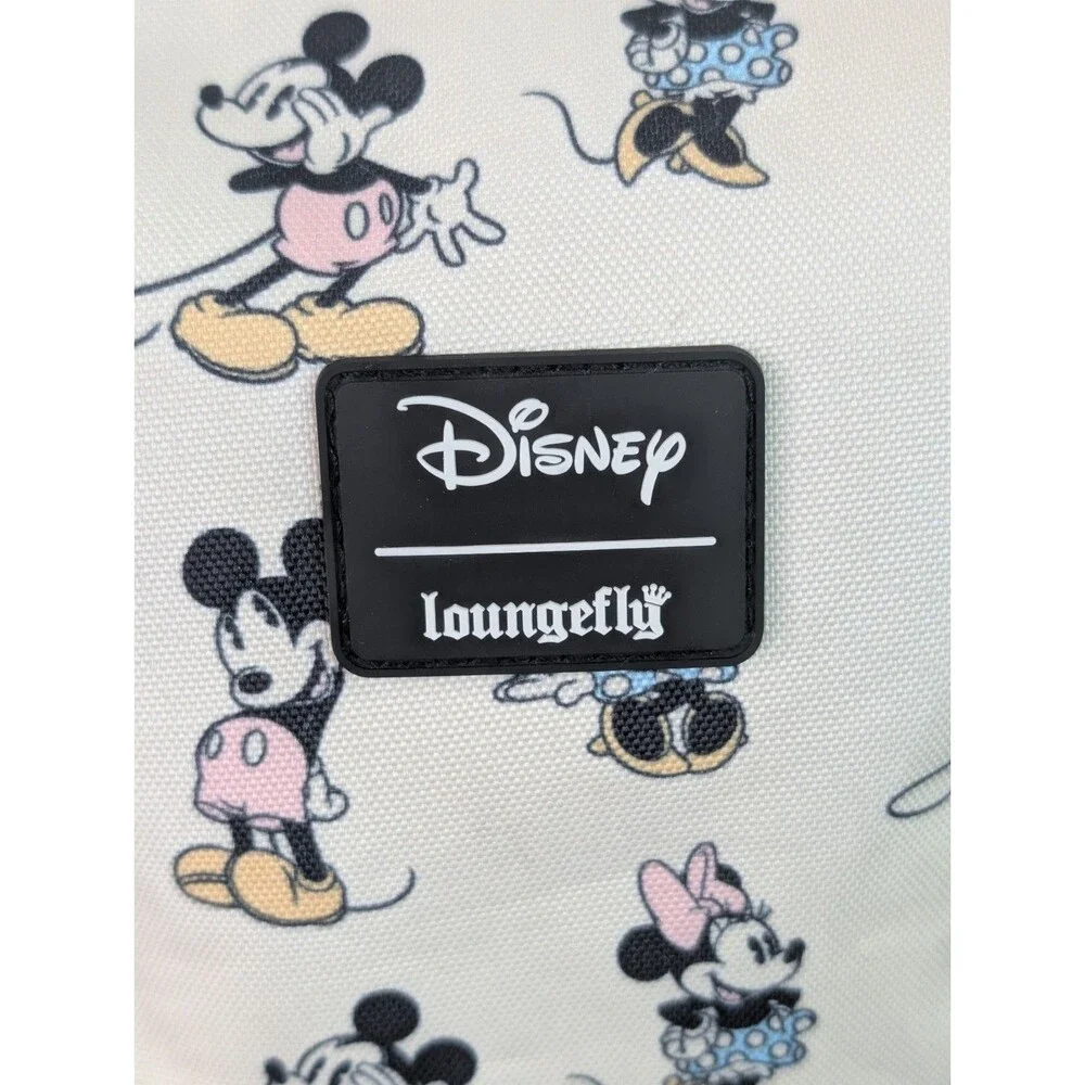 Disney Loungefly Mickey Minnie Mouse AOP Canvas Crossbody Passport Bag